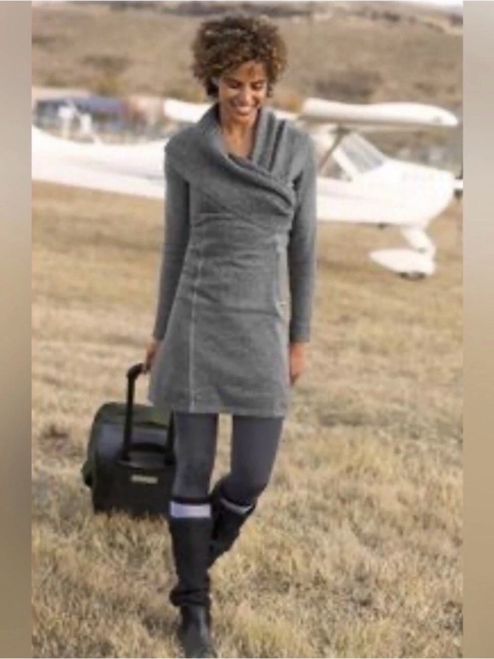 Athleta Teal Sochi Shawl Collar Sweater Dress Size Small